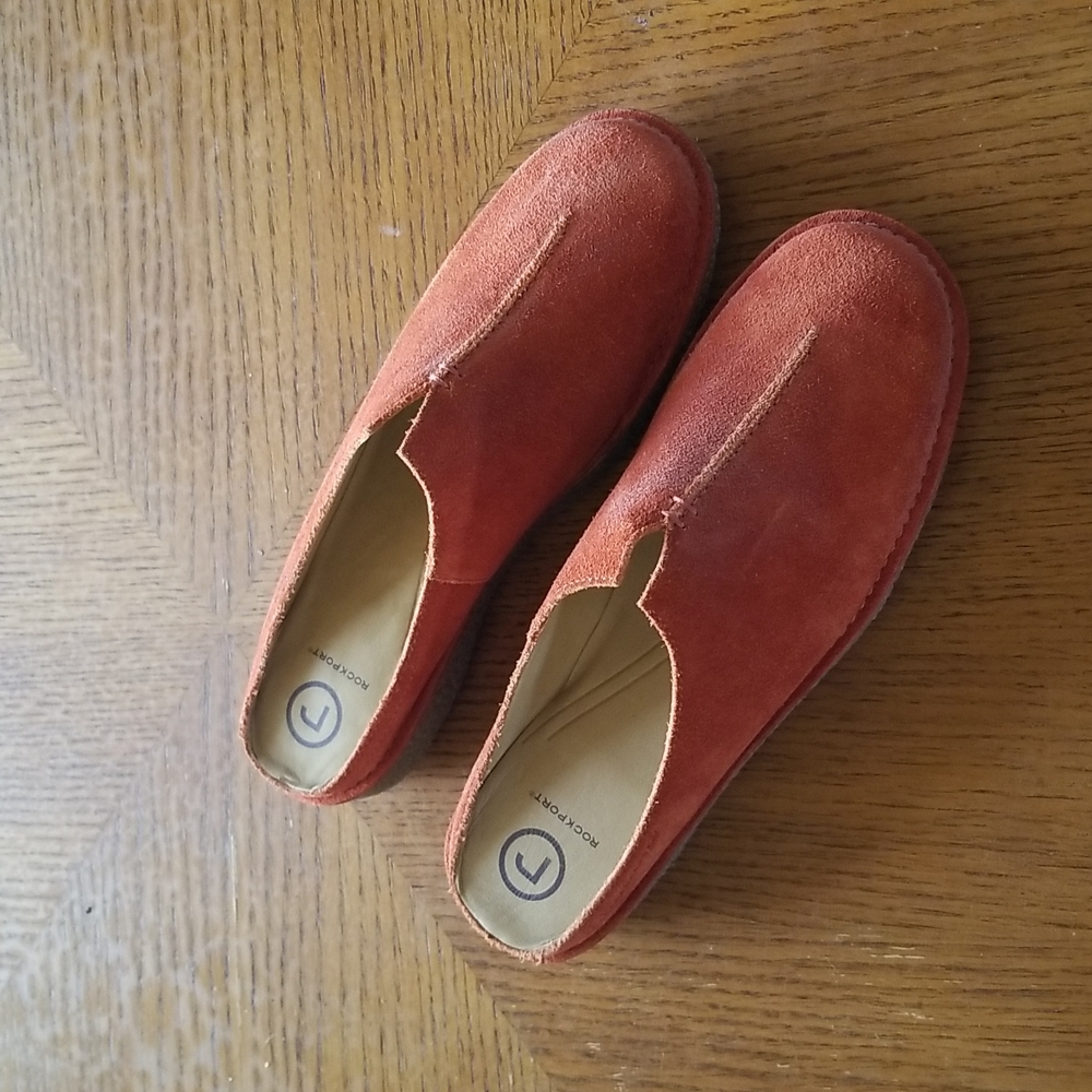 Rockport Suede Loafers in Rust Orange